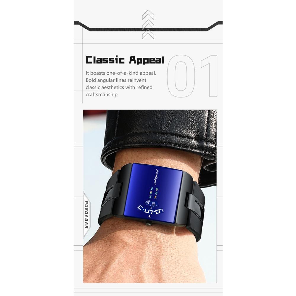 POEDAGAR High Quality Man Watch Waterproof Casual Watch Sports Leather Quartz Watches Male+Box