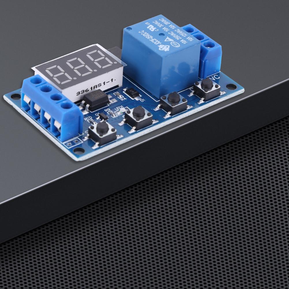 1 Channel Delay Cycle Timing Circuit Switch 4 Button Digital Tube Timer Control Relay with LED Display Electronic Components