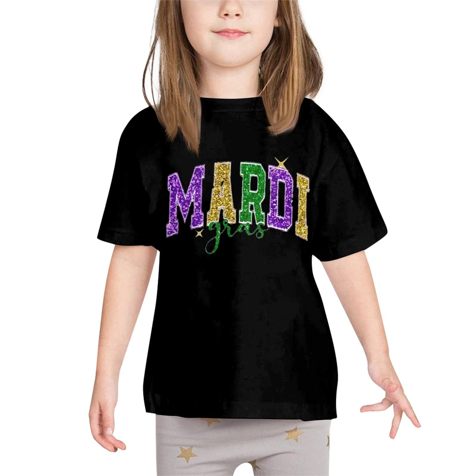 

Детские карнавальные топы, свободные футболки с короткими рукавами и круглым вырезом для мальчиков и девочек, топы 110 чёрный