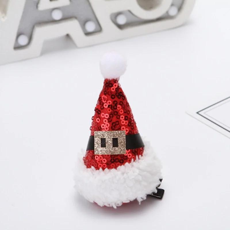 1Pc Christmas Adult Children Hair Clip Santa Claus Antler Hairpin Clip Christmas Hat Gift Cute Hair Clip Accessories