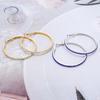 Customized fashionable round exaggerated diamond-set large earrings, earrings, light luxury high-end studs, European and American earrings.