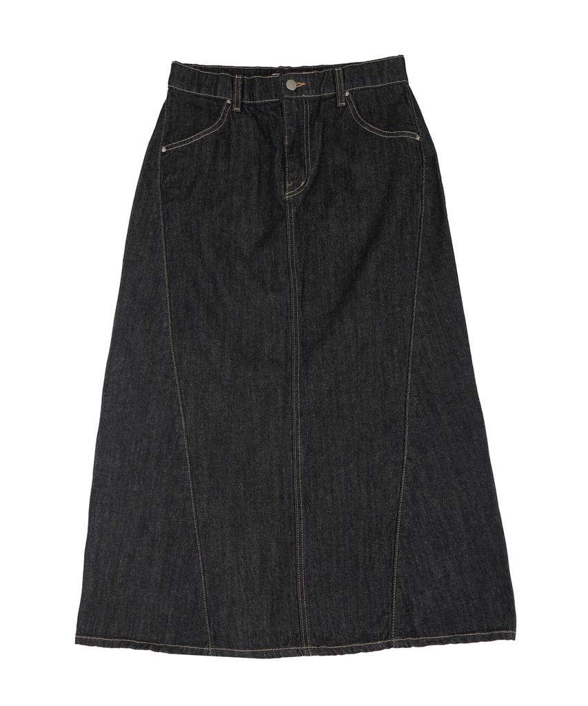 Monkey Flower Non-Fade Midi-Length Denim Skirt Dark Indigo / Ms6Wds01F D-Indigo