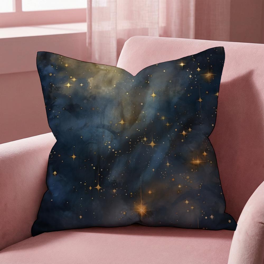Starry Nebula Texture Cushion Cover MultiScene Pillow Cover for Home Car Reversible Soft Durable for Daily Use