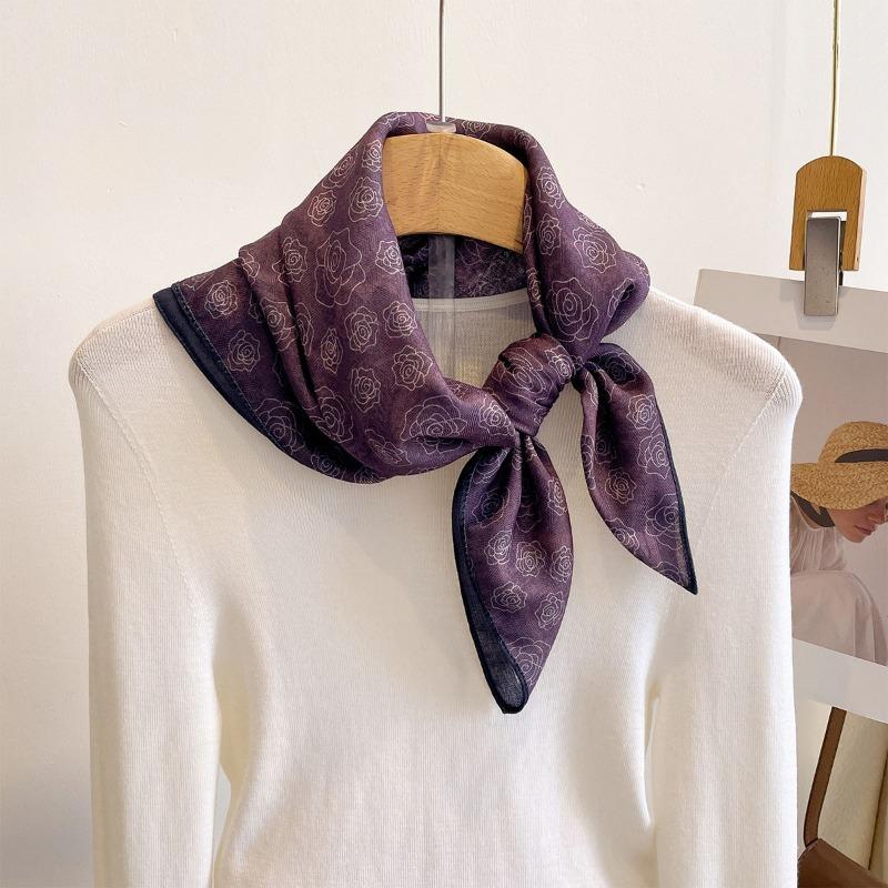 Vintage Paisley Square Scarf For Women Daily Use Soft Neck Scarf