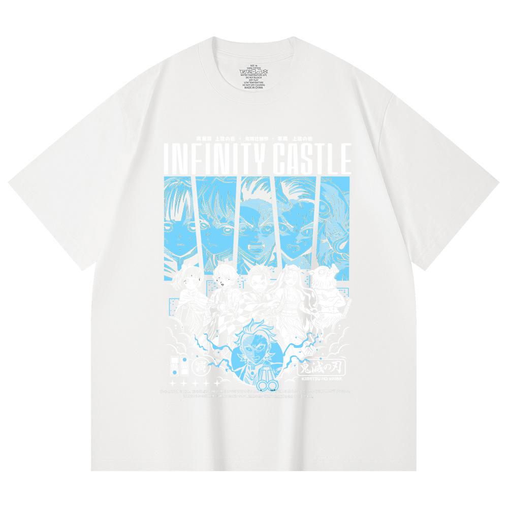 230 Gsm 100% Cotton Demon Slayer V88 Infinity Castle Print Unisex Heavy Cotton T Shirt
