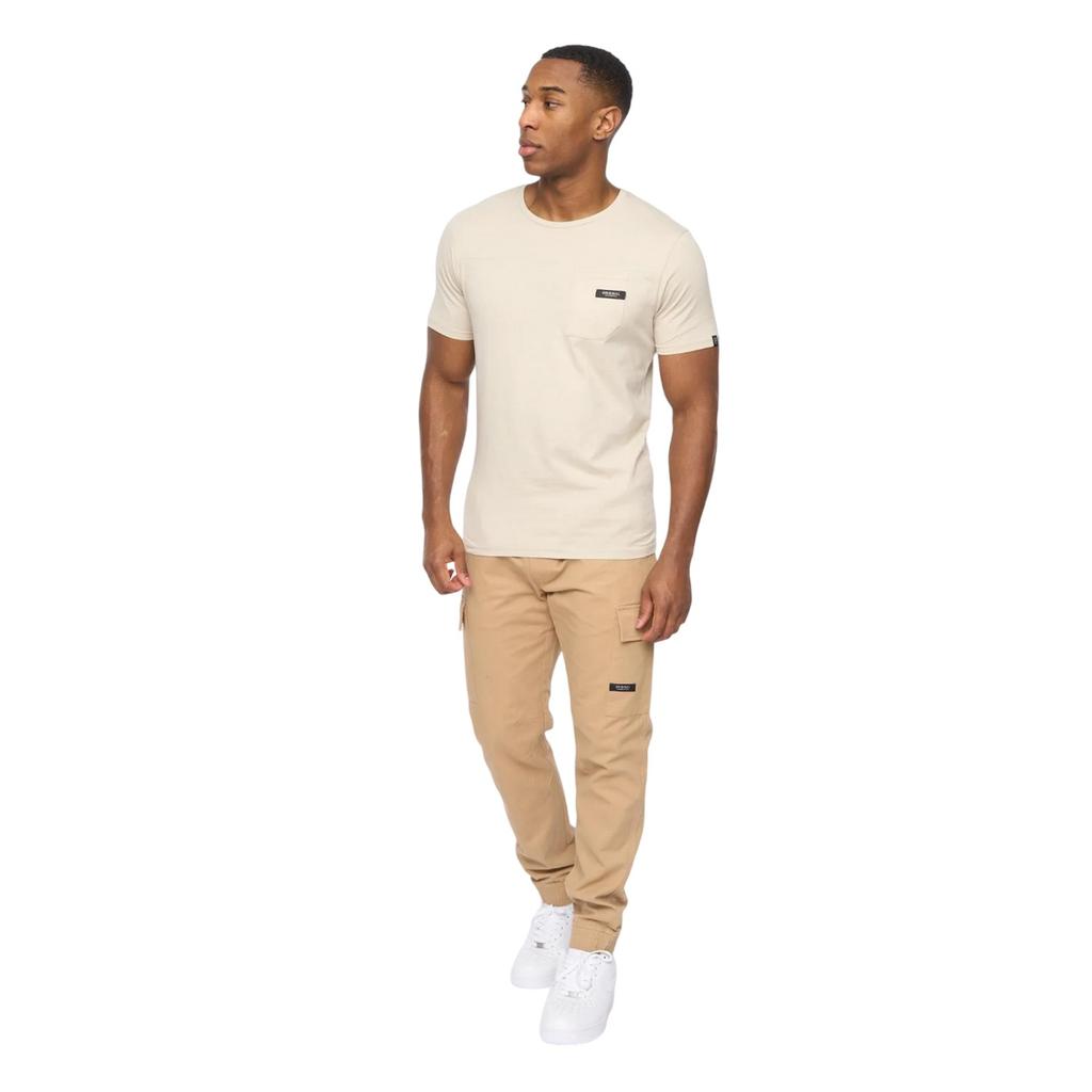 Crosshatch Męskie spodnie cargo z elastyczną talią Utilate