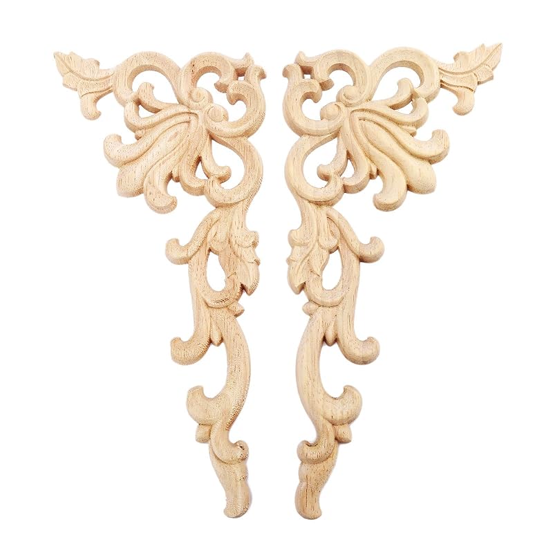 

2 pieces included wood carving decal corner wooden applique frame furniture decoration european style furniture door wall corner decoration home deco