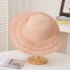 Solid Color Men's and Women's Hats New Straw Hat Yellow Macaron Color Summer Flat Top Straw Hat Beach Travel Essential Sun Hat