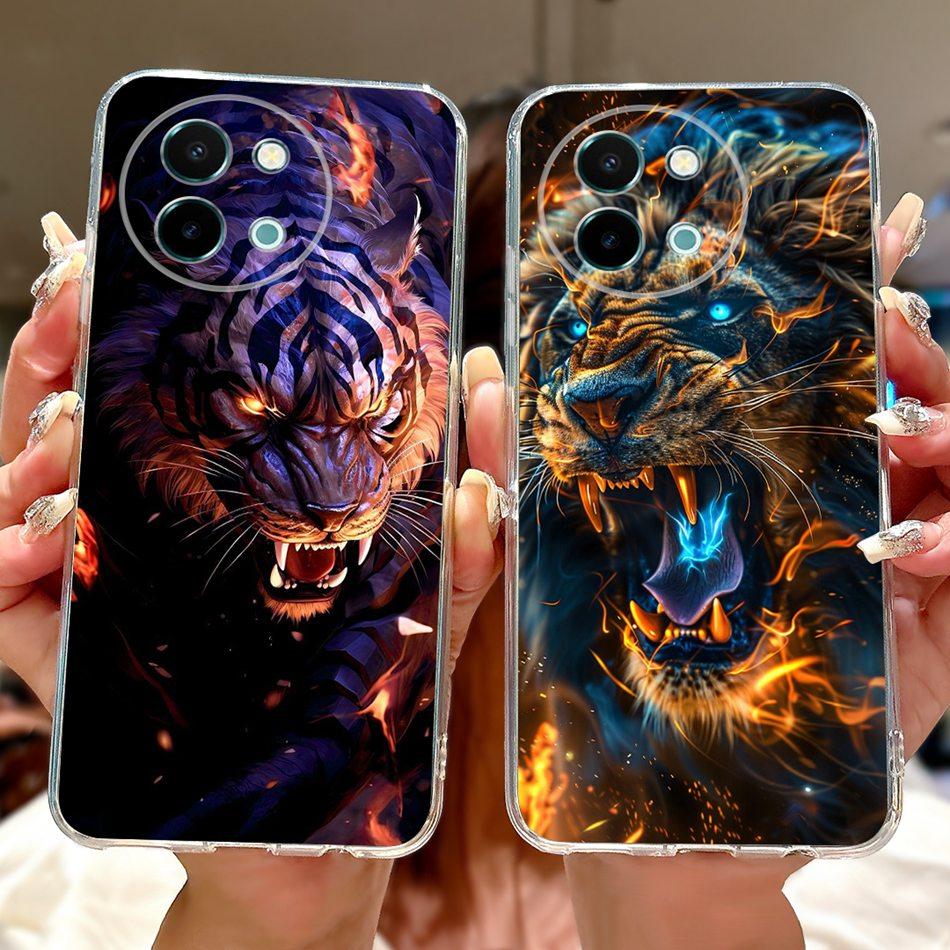 For Vivo Y38 Y58 2025 New Cool Dragon Tiger Painted Phone Case For Vivo Y38 Y58 5G Soft Silicone TPU Cases