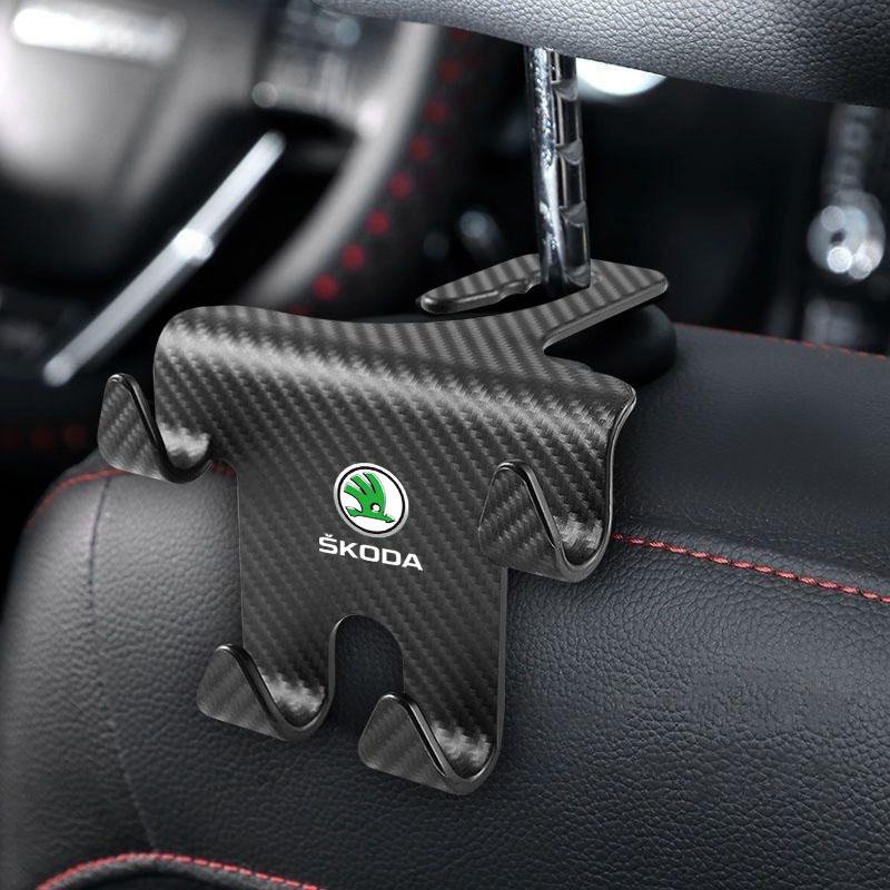 Car Seat Headrest Hook Universal Phone Holder Backseat Organizer For Skoda Octavia MK2 MK3 2 3 A7 Fabia Karoq Kodiaq Superb Rapid Kamiq