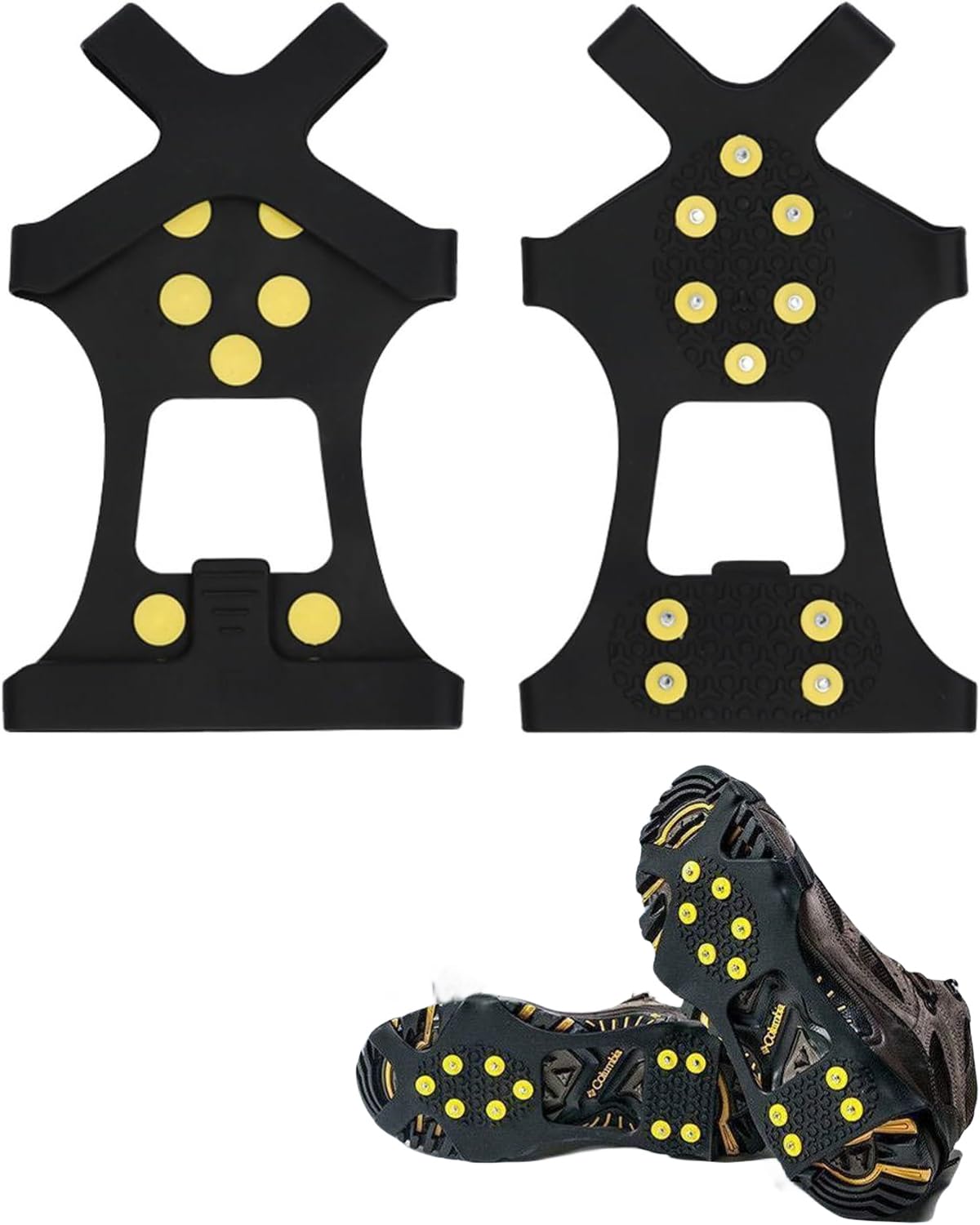 

harukita Shoe Sole Mountain Climbing Snow Fall Chain Snowy Mountain 10 Steel Teeth Spikes, Crampons, Spikes, Anti-Slip, Prevention, Spikes, Trekking,