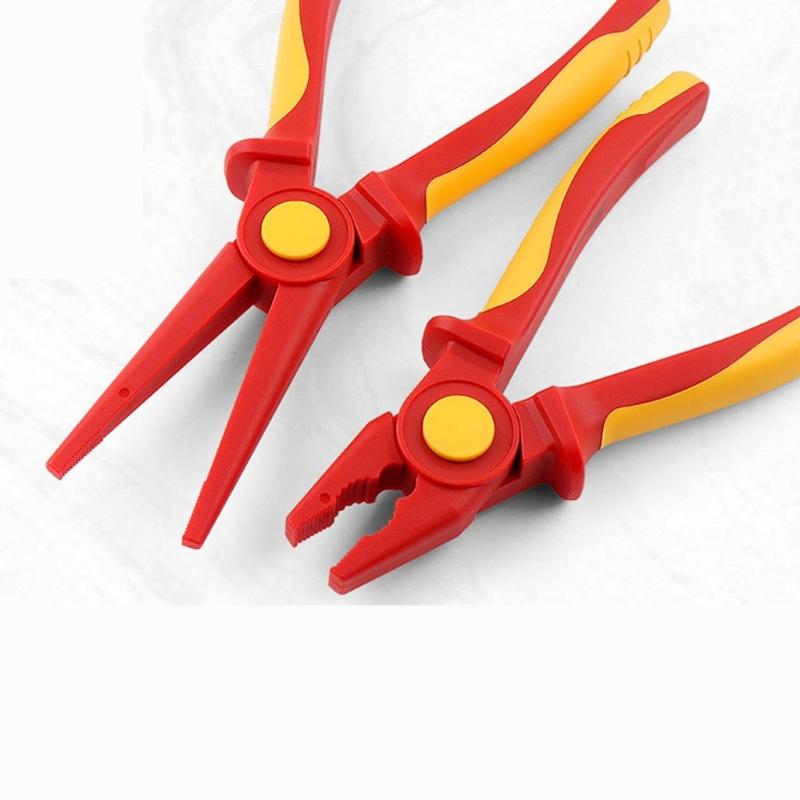 Multipurpose 1000V Insulated Plastic Pliers with Ergonomic Handle for Electrical Craft Projects Instrument Installation