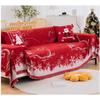 Christmas Sofa Cover Throw Blanket Red Snowflake Santa Chenille Sofa Towel Universal Furniture Protector with Tassels Xmas Home Decor for Living Room