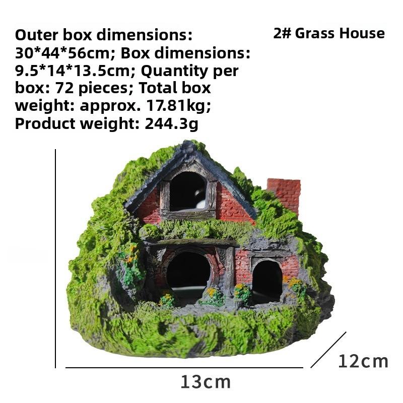 

Resin Simulation Castle Aquatic Crt Decorations Fi Simp Hideaway House Ornament for Frewater Fi Tanks
