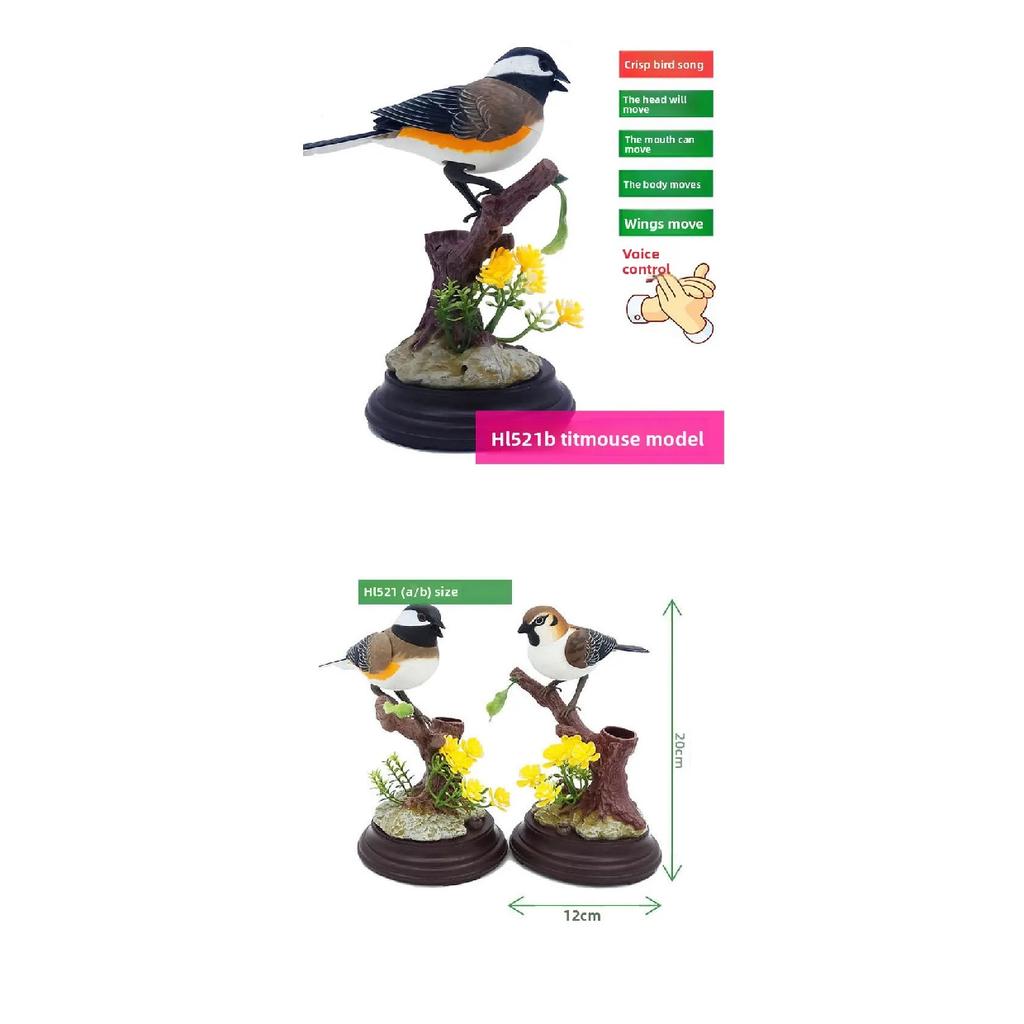 Sound Voice Control Electric Simulation Bird Toy for Pet Bird Cage Kids Gift Garden Ornaments Induction Parrot Supplies