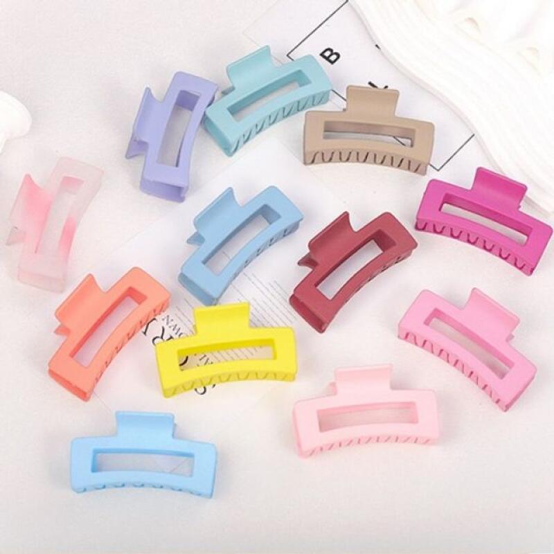 Matte square hair clip Khaki