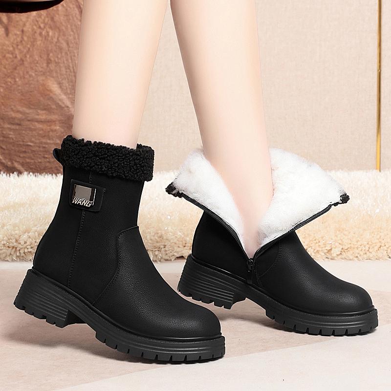 Fashion AIYUQI Women Snow Boots Genuine Leather 2025 New Large Size Anti Slip Women's Winter Boots Fashion Wool Warm Women's Ankle Boots