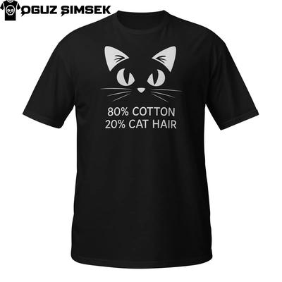 Funny Cat Face T-Shirt | ''80% Cotton 20% Cat Hair'' DTG Printed Tee