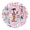 Pink Panther Glossy Stickers - 60 Sheets, Korean Style Cartoon Decals for Suitcase, Computer, Bike, and DIY.