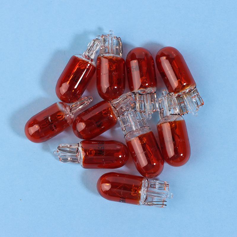 10Pcs 24V 1.2W T5 /12V 5W T10 Glass Light Bulb Dashboard Instrument Panel Brake Light Bulbs Headlights Lamp Lights Car Lights