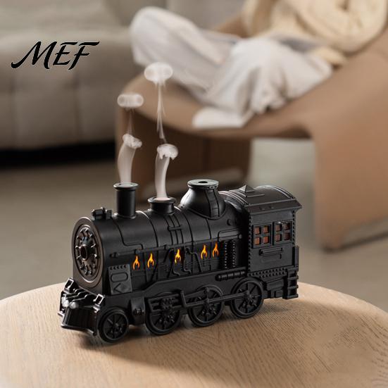 Nighttime Humidifiers for Bedroom Vintage Steam Train Aroma Diffuser, 300ml Ultrasonic Cool Mist Humidifier with Dual Safe Mothers Babies LED Lights,