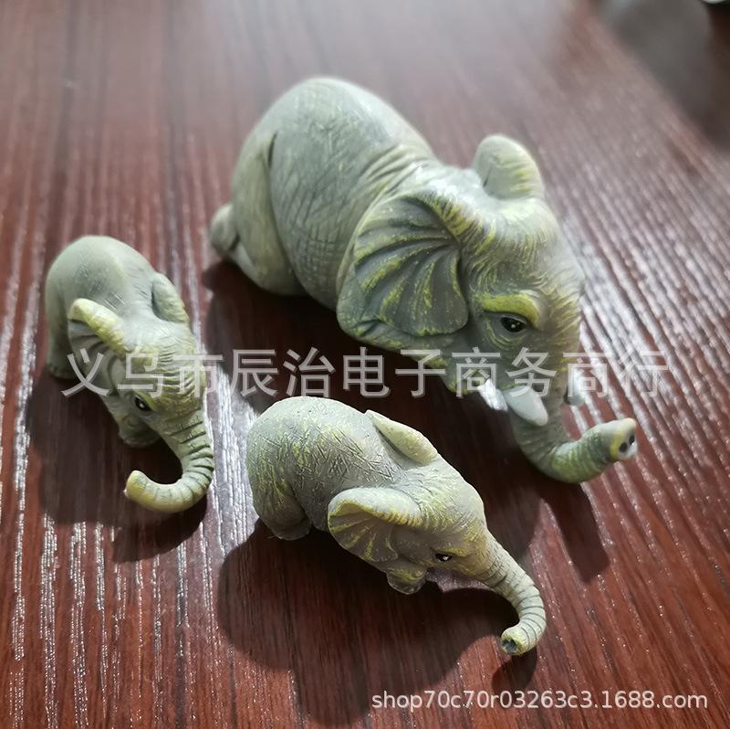 Cute Elephant Figurines Elephant Hanging Little Elephant Resin Crafts Home Ornament Three-piece Set