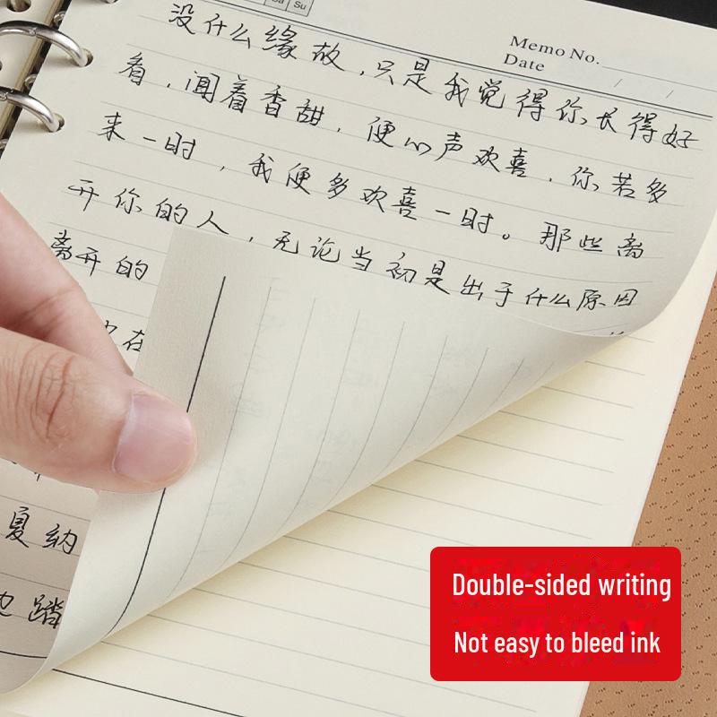 Business Leather A5 Notebook - Detachable Loose-Leaf for Office Meetings and Sales Contracts