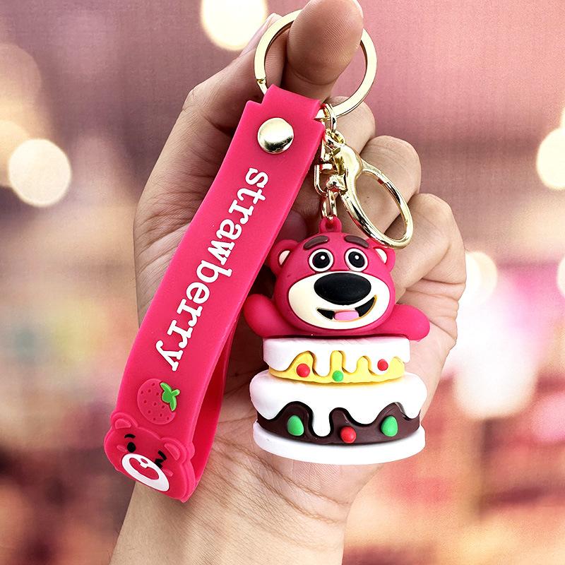 Strawberry Bear Creative Cartoon Keychain Doll Exquisite Female Couple Schoolbag Pendant Car Bag Pendant Keychain