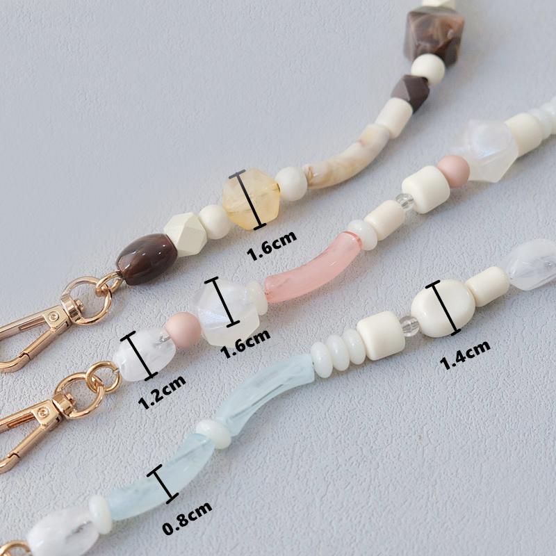 New Woman Bag Accessory Colorful Wood Resin Beads Handcrafted Wristband Acrylic Bag Chains Women Replacement Bag Handle Chain