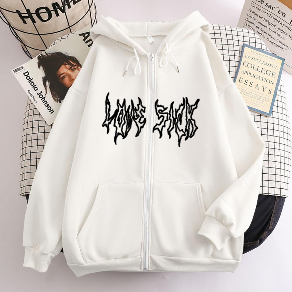 Women's Hooded Zip Up Loose Fit Long Sleeve Printed Butterfly Casual Cardigan Sweatshirt Jacket