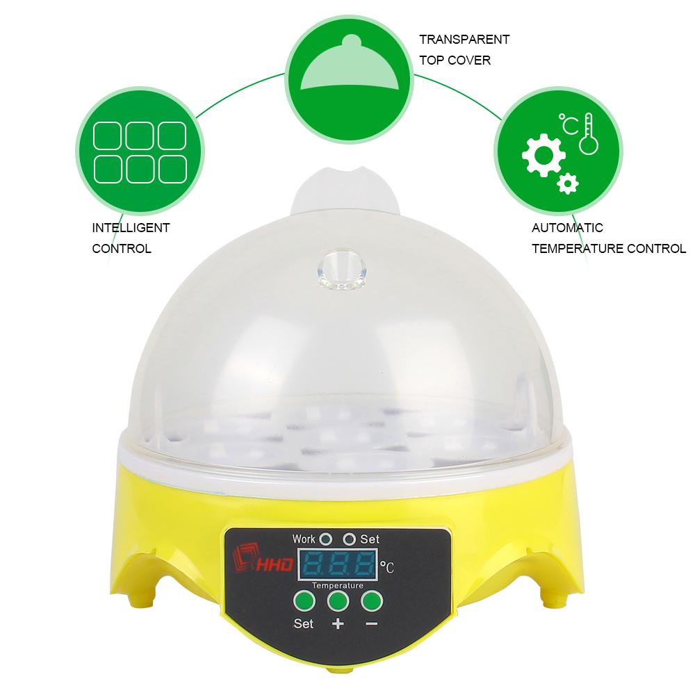 For Chicken Duck Bird Pigeon Farm Hatchery Adjustable Digital Temperature 7 Egg Poultry Incubator Mini Egg Incubator Brooder