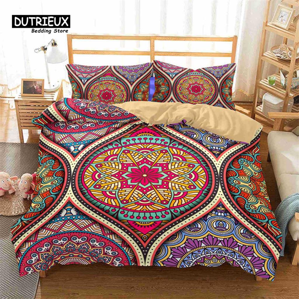 Bohemian Mandala Duvet Cover For Kids Adults Queen Size Floral Geometric Pattern 3D Print Bedding Set Pillowcases Bedroom Decor