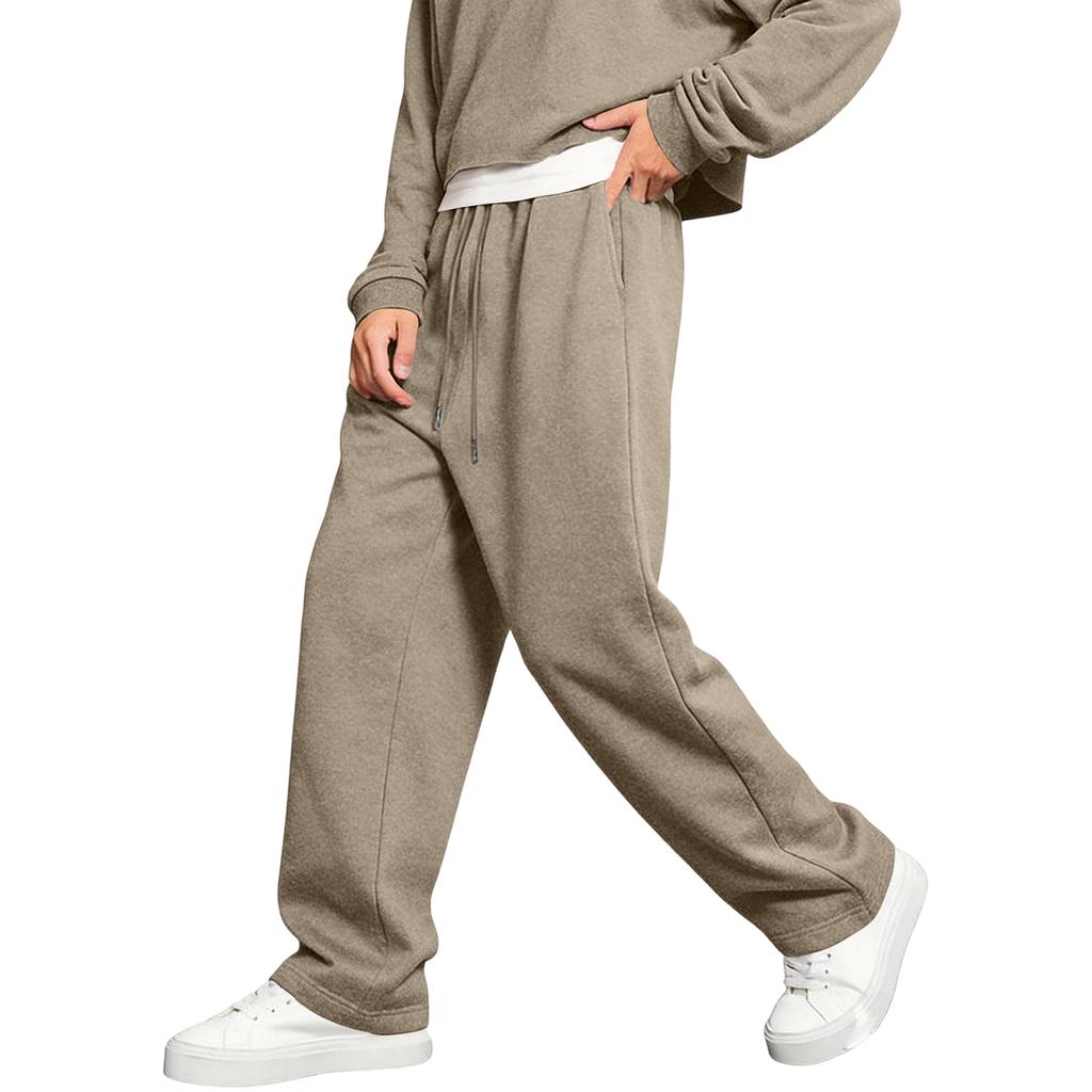 Men's Sport Sweatpants With Drawstring Elastic Waist, Retro , Loose Wide-leg Pants With Pockets