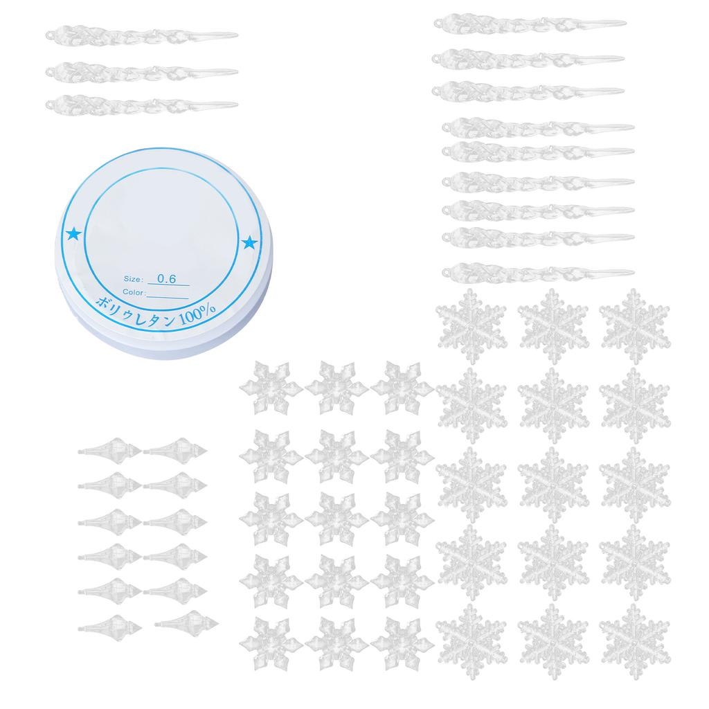 Christmas Snowflake Decorations Acrylic Icicle Pendant Christmas Tree Party Ornaments