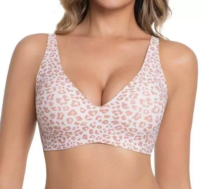 Reggiseno di alta qualità senza ferretto, in gelatina, con sostegno superiore, in seta ghiacciata, espansione esterna, taglia grande