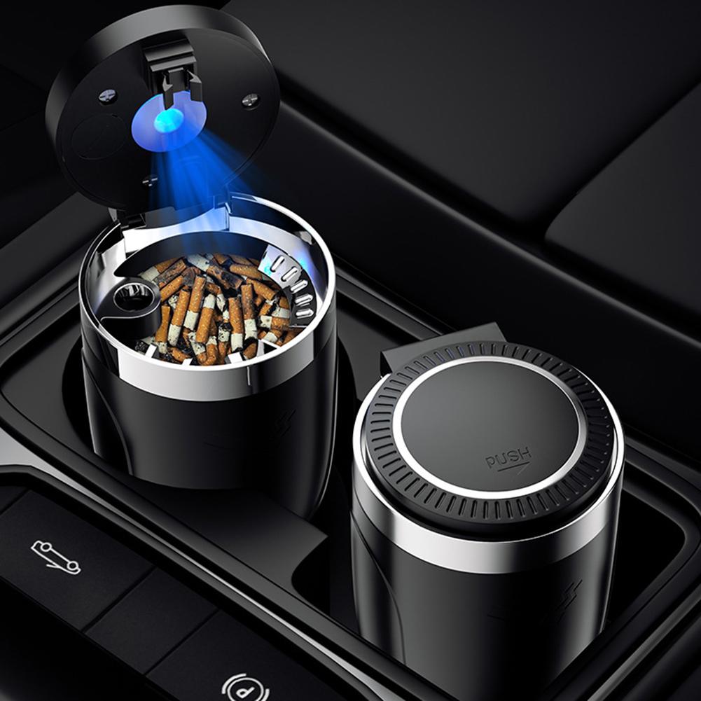 Portable Car Ashtray With Lid,LED Sealing Cigarettes Ash-Cup,Detachable Metal Car Ashtrays,Car Accessories,For Home Travel Use