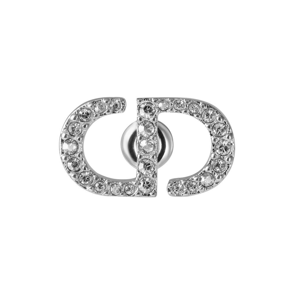 Dior Petit Cd Metal Crystal Silver Earrings Women earrings E1742PTCCY-D102