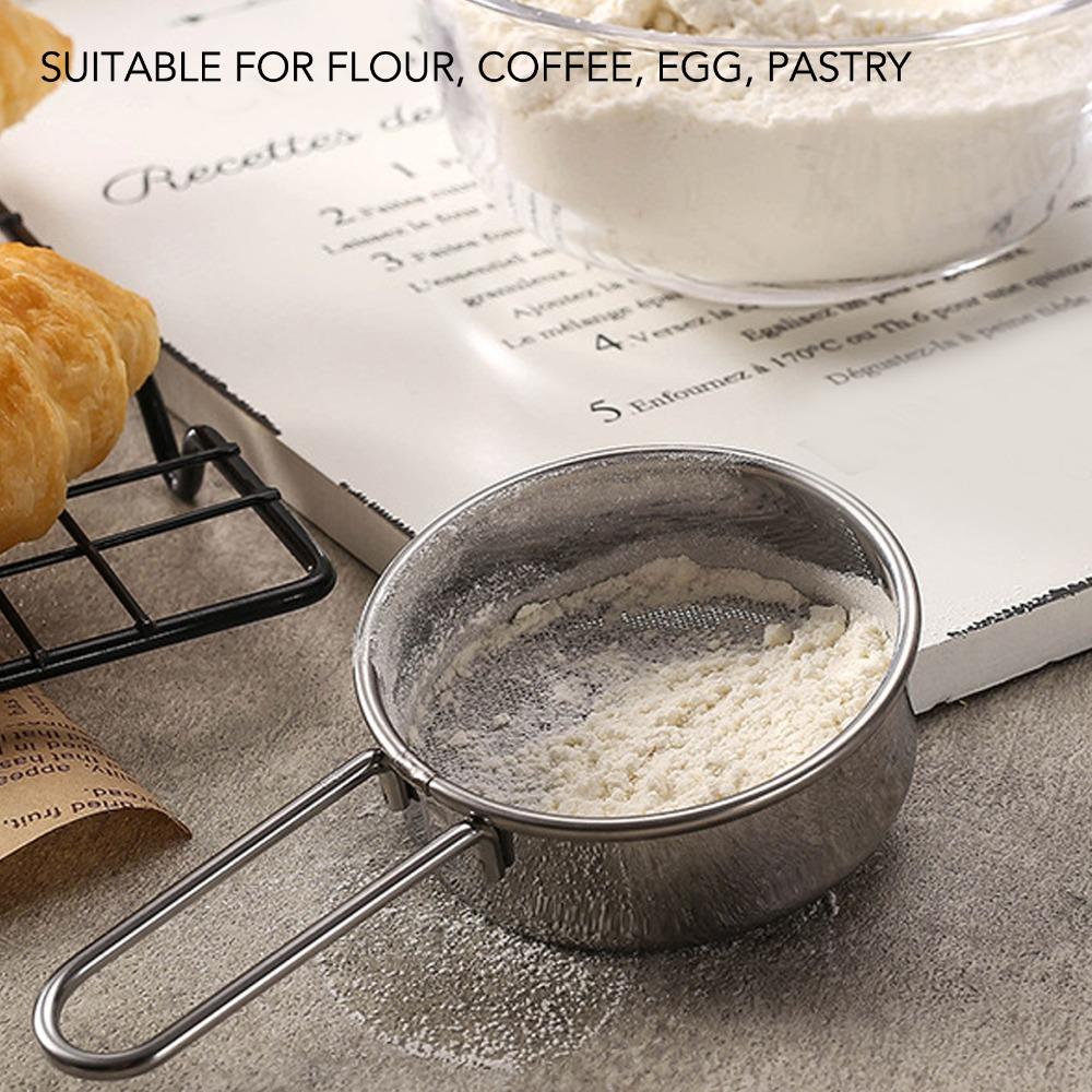 Lightweight Flour Sieve Strainer Round Mini Flour Sifter Mesh Round Sifter  Cheesecake Pizza Bread