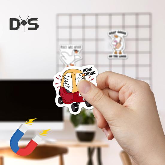 12Pcs Silly Goose Refrigerator Magnet Home Office Kitchen Locker Refrigerator PVC Waterproof Cartoon Animal Magnetic Decoration Ornament