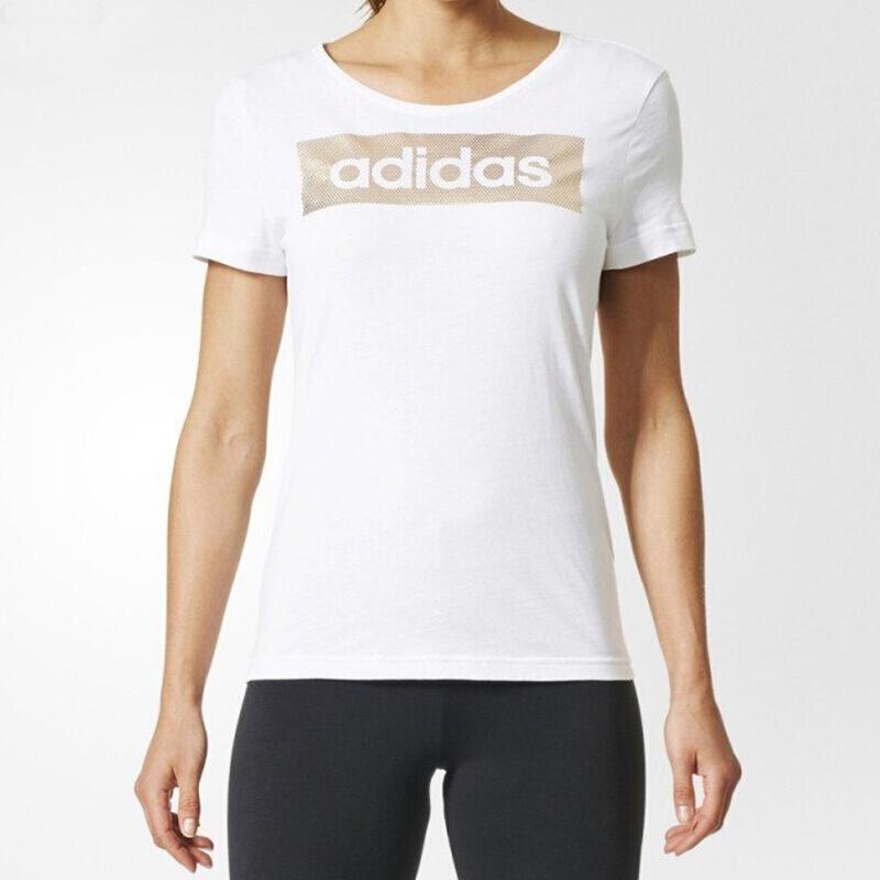 Adidas Linear Foil Tee Women Tops White CD1981