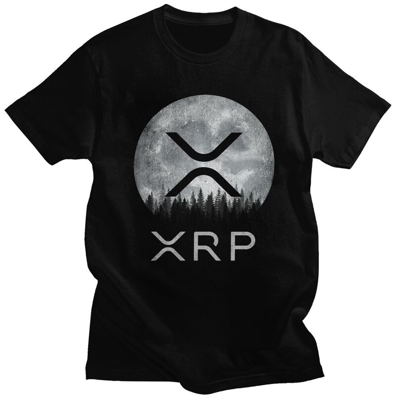 

Custom Ripple XRP T Shirt for Men Pure Cotton Tshirt Tees Bitcoin Cryptocurrency T-shirt Clothing Gift - Men s Summer Cotton ... S