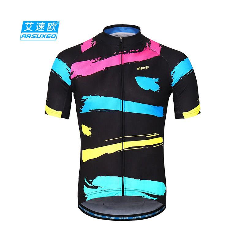 Mens Womens Cycling Jersey Set Breathable Quick-Dry Mountain Road Bike Short Sleeve Top Shorts Asia M EU S