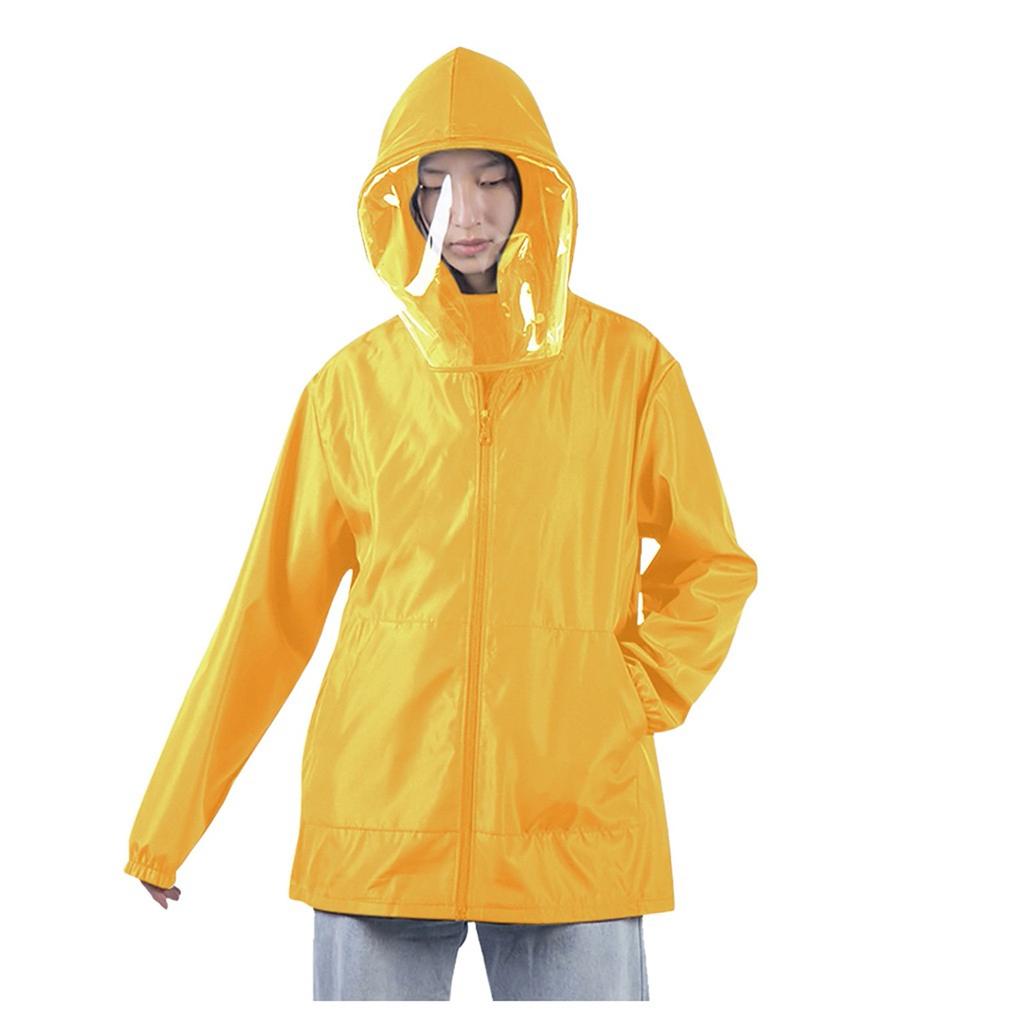 Men Women Hooded Isolation Protective Clothing Droplet  Color Coat Raincoat