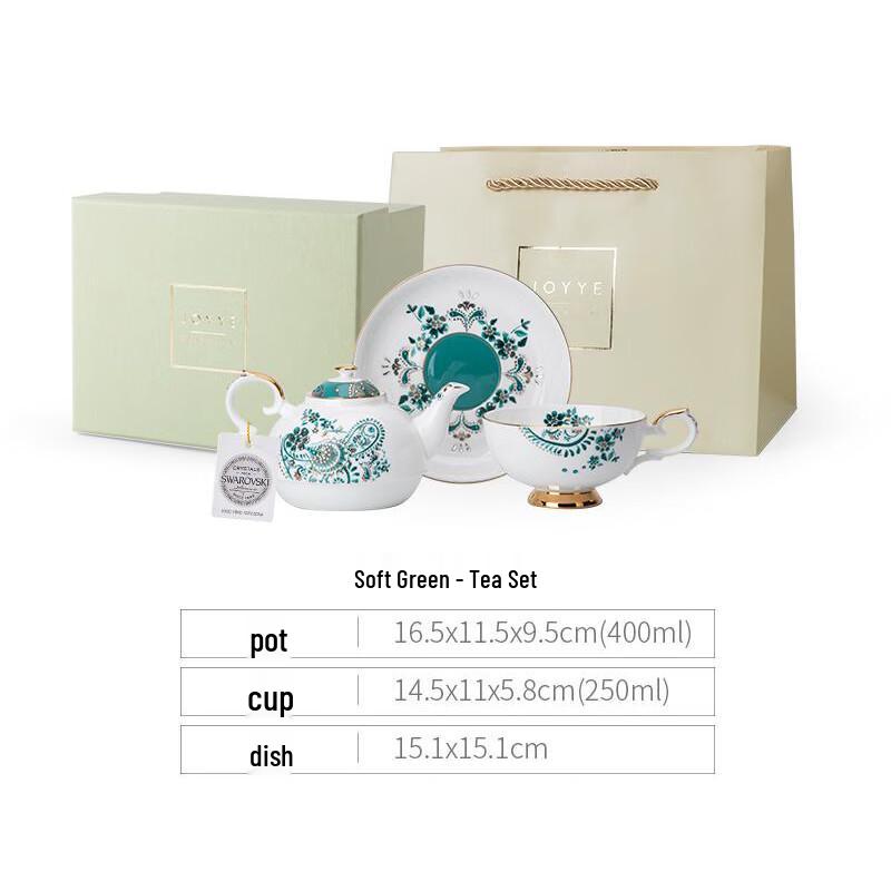 JOYYE Soft Green Bone China Tea Set