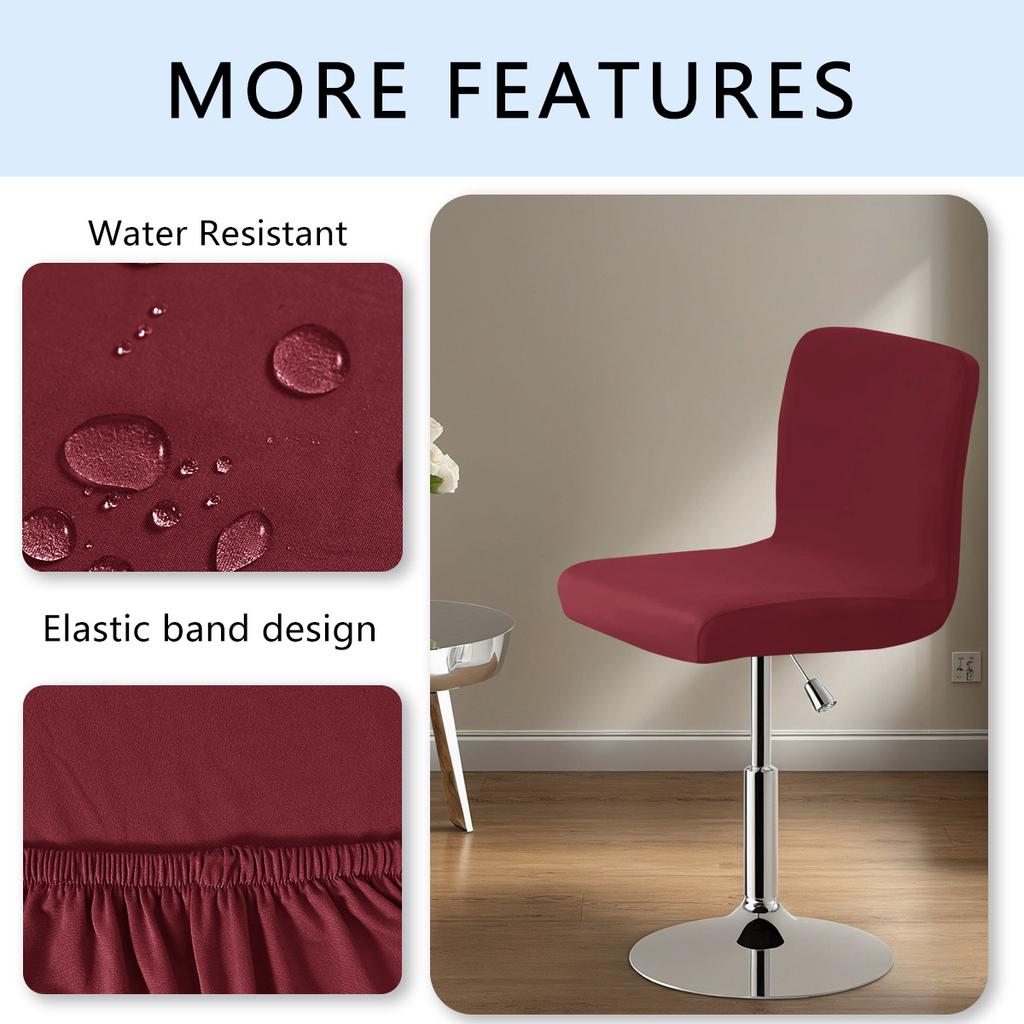 Capa de cadeira elástica impermeável de seda de leite com pé alto e costas baixas capa de cadeira giratória de bar