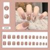 24pcs Nail Tips Fake Nials Milk White DIY Short Square French Blue Champagne False Nails
