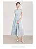 Abito Qipao in Organza Patchwork di Pizzo Burnout 3D Stile Cinese Nuovo Nanyou con Vita Stretta