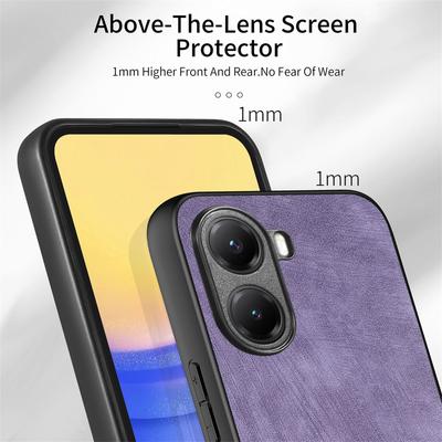 Para Capa Xiaomi Poco X7 Pro 5G/Xiaomi Redmi Turbo 4 5G à Prova de Choque Fina Couro Retrô Capa Traseira para Celular