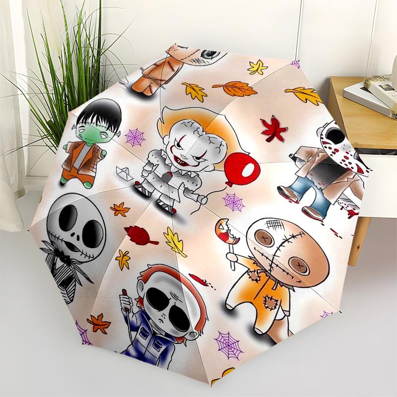

1pc Halloween Horror Characters Umbrella with Plastic Handle,Suitable for All Seasons Home Travel Outdoor UmbrellaM1350