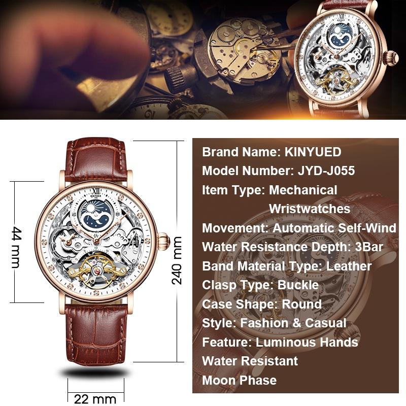 Men Skeleton Watches Mechanical Automatic Watch Men Tourbillon Sport Clock Casual Business Moon Watch